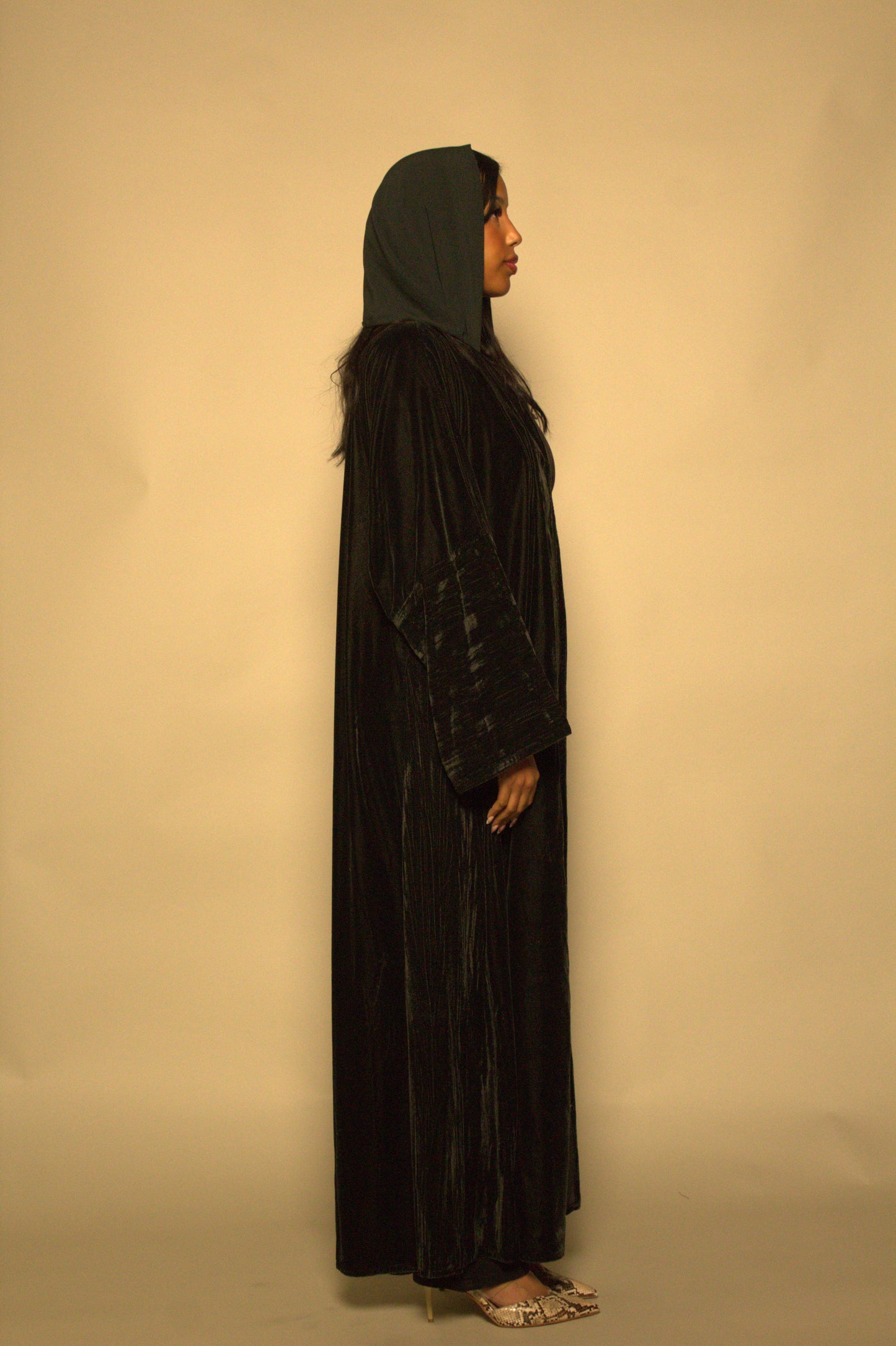 Velvet Abaya - Forest Green