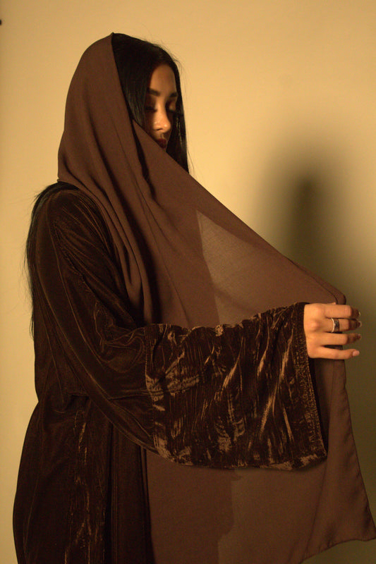Velvet Abaya - Chocolate Brown