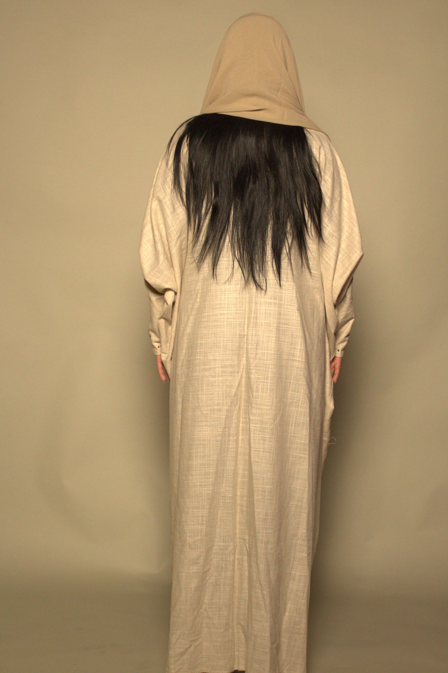 Linen Bisht Abaya - Beige
