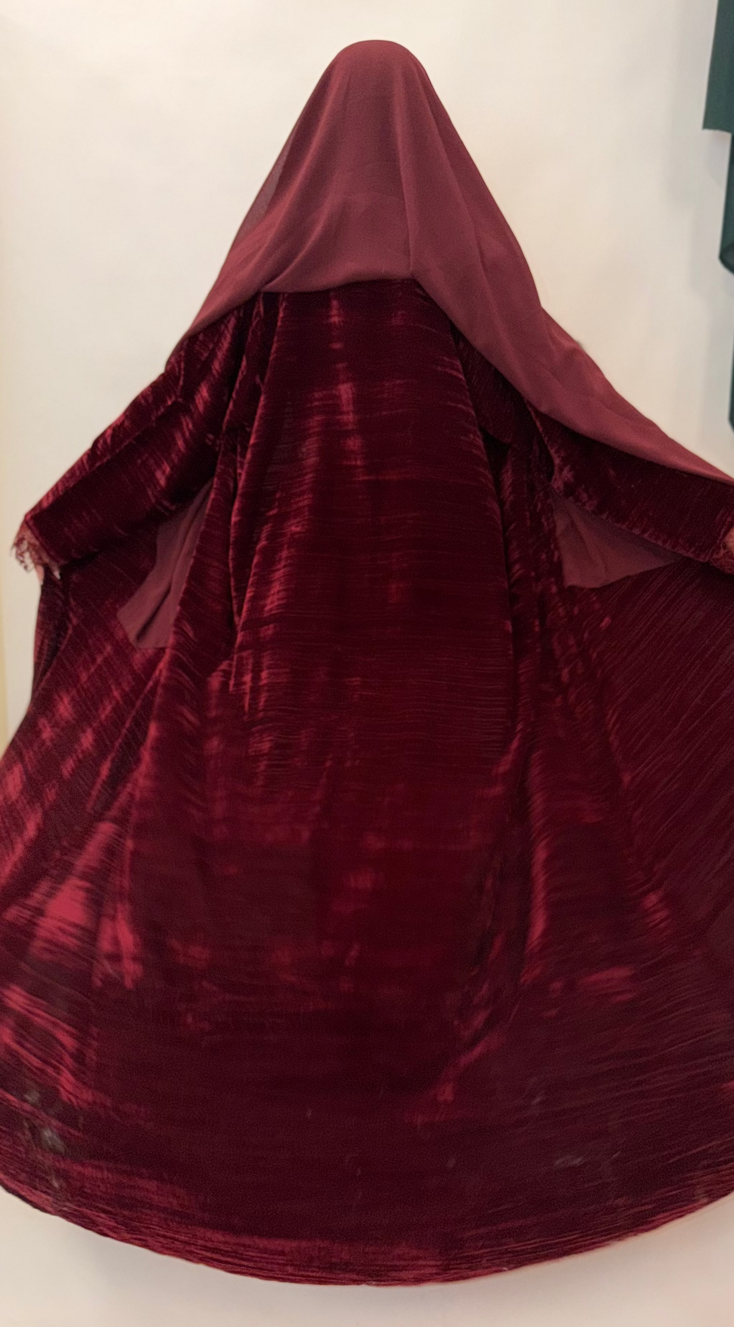 Dark Cherry with Lace Abaya