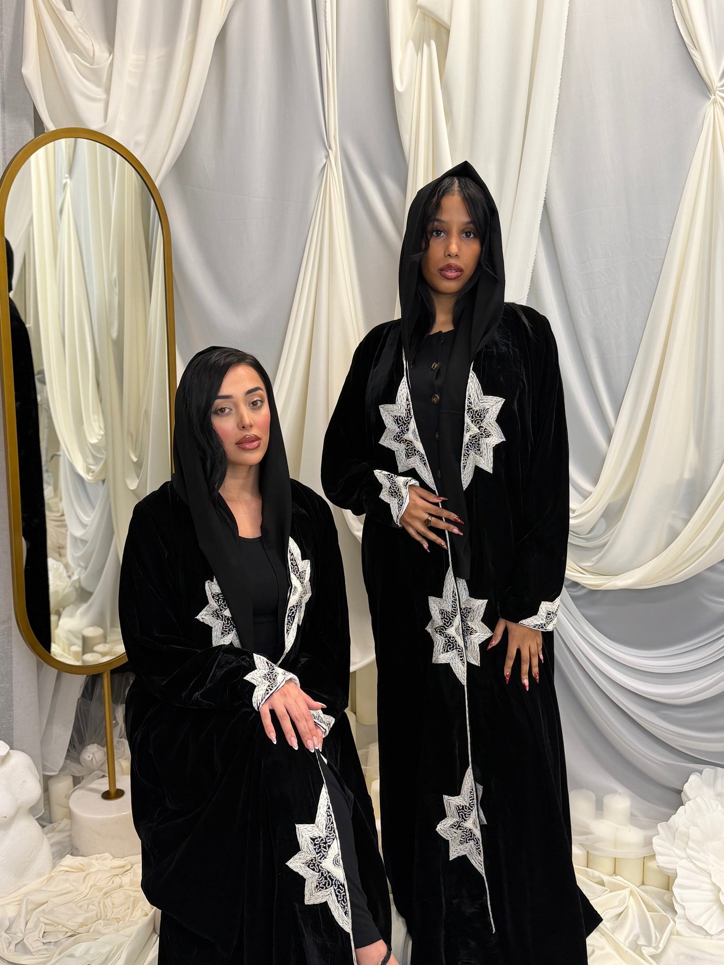 Black Velvet Abaya - Midnight Star